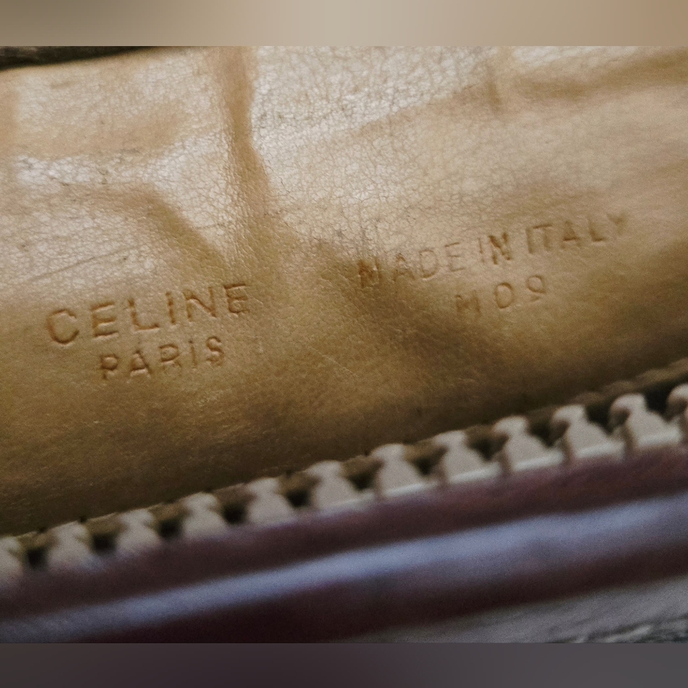 Authentic CELINE Macadam Vintage‎ Upcycled Clutch Crossbody Wallet WOC Shoulder - Picture 11 of 16